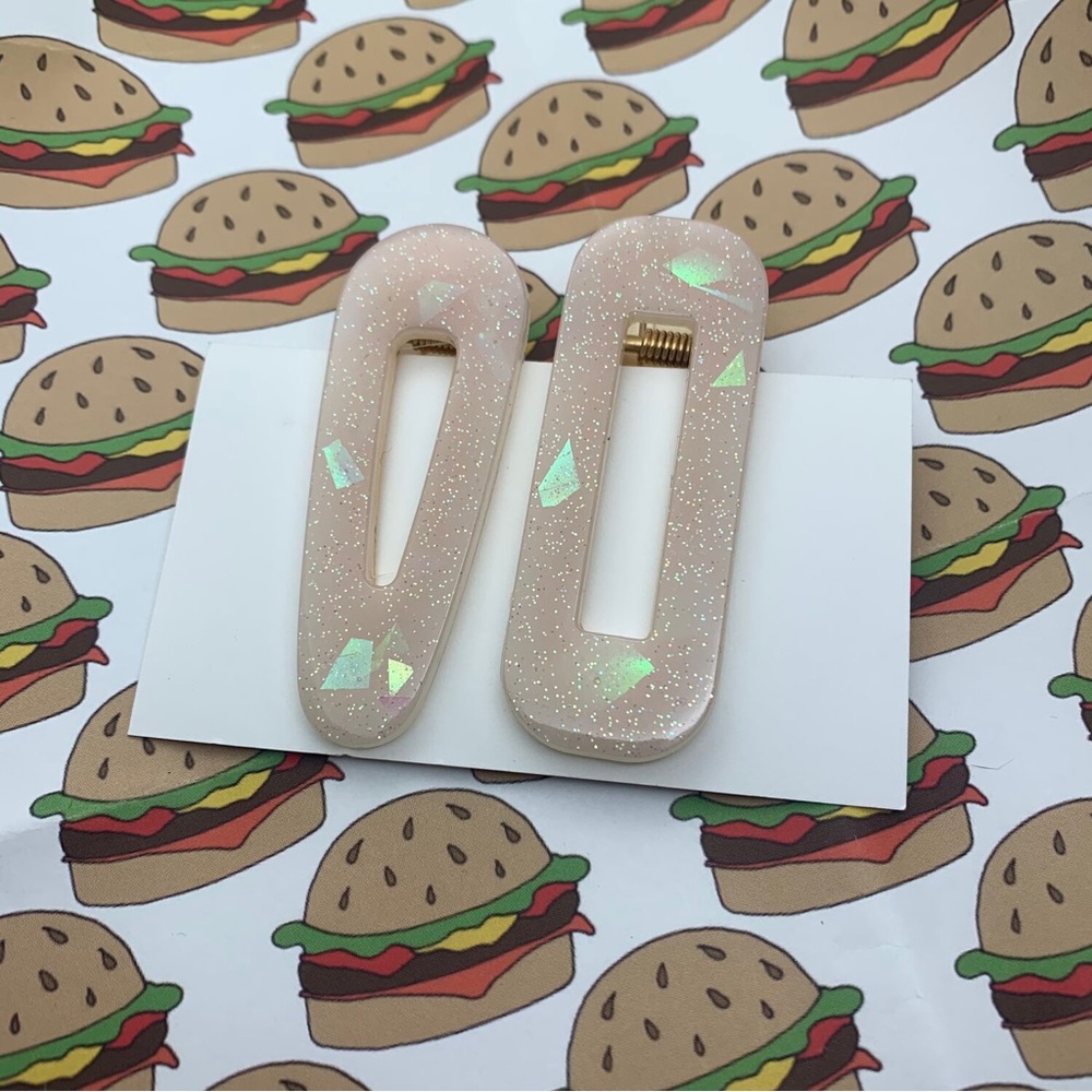 Handmade Set of 2 Resin Hair Clips